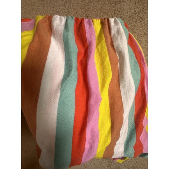 J. Crew Rainbow Stripe Tiered Maxi Dress Sz XL Dopamine Vacation Beach Comfort - Picture 6 of 16